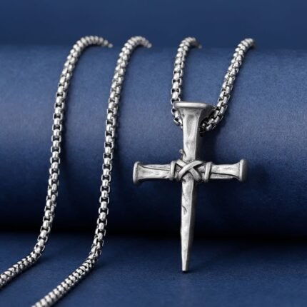 Street Classic Trendy Men's Necklace Nail Cross Pendant